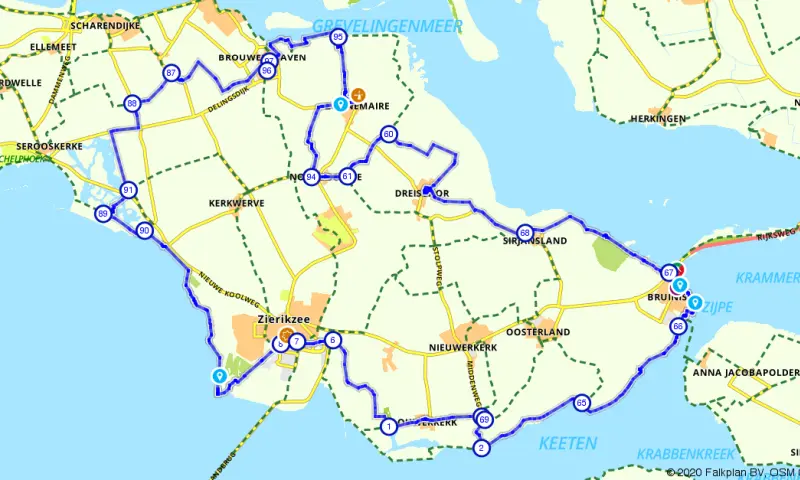 Route in Zeeland