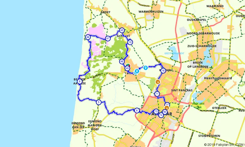 Route in Noord-Holland