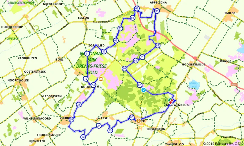 Route in Drenthe