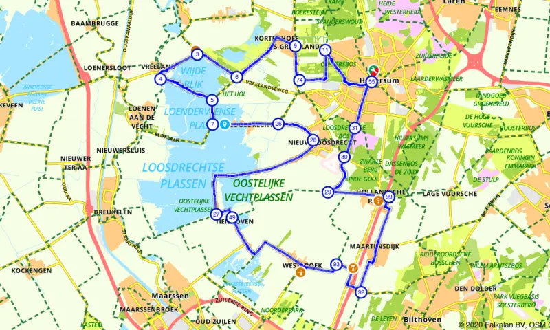 Fietsroute Hilversum
