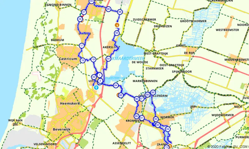 Route in Noord-Holland