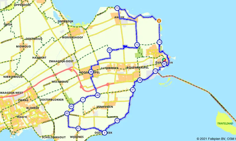 Route in Noord-Holland