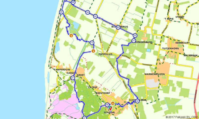 Route in Noord-Holland