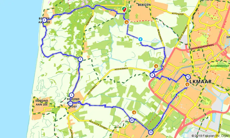 Route in Noord-Holland