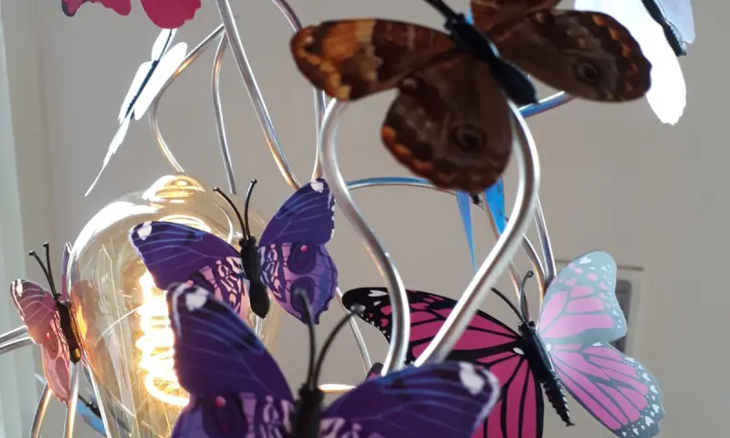 Vlinderlamp tijdens workshop