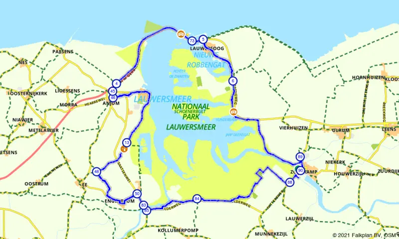 Route in Groningen