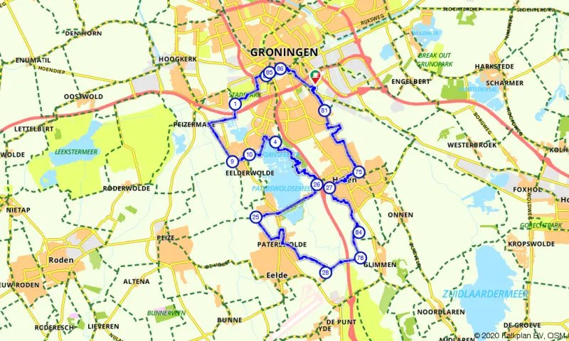 Route in Groningen
