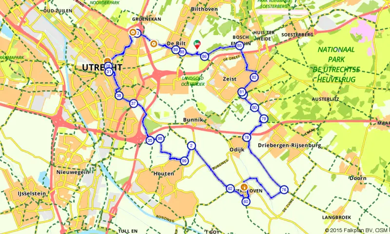 Route in Utrecht