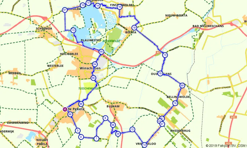 Route in Groningen