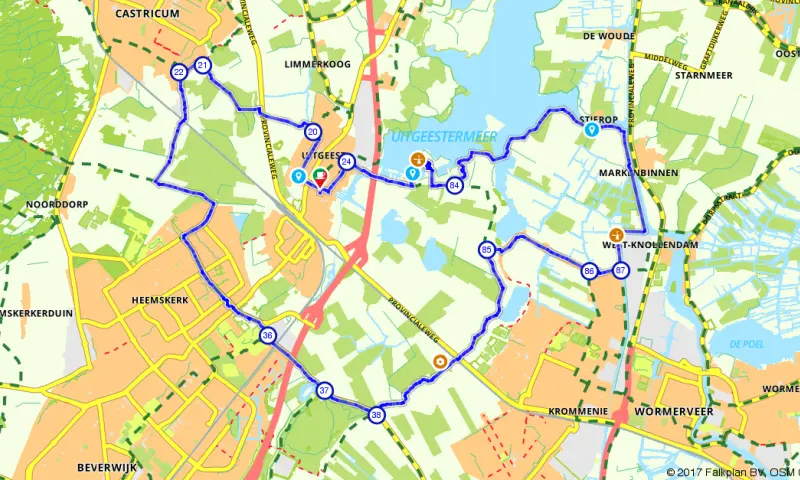 Route in Noord-Holland