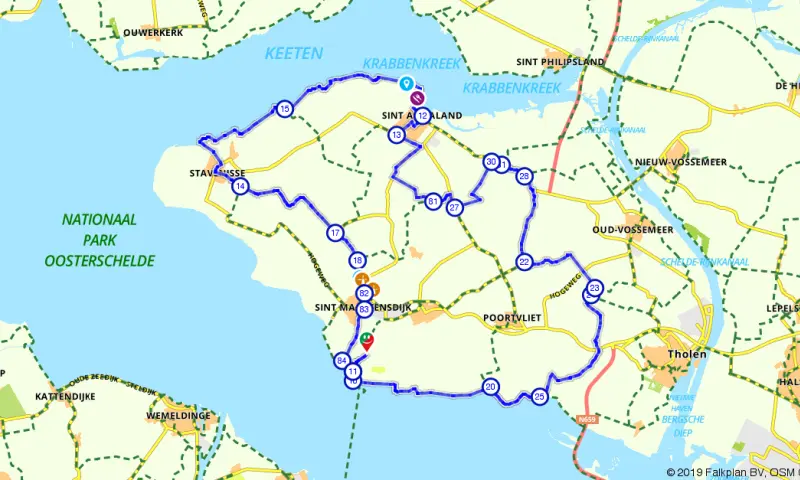 Route in Zeeland