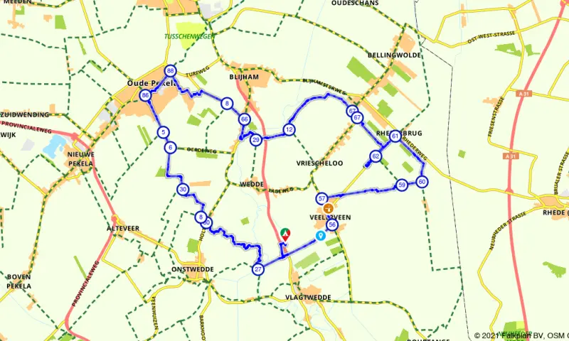 Route in Groningen