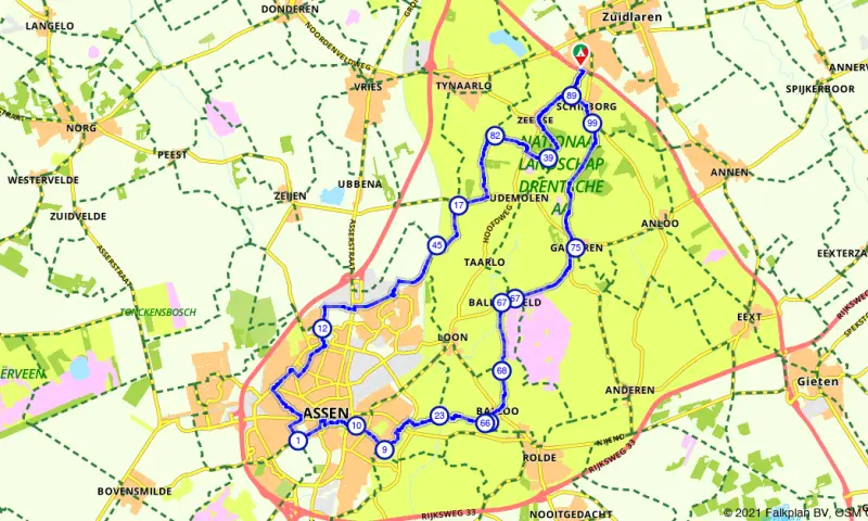 Route in Drenthe