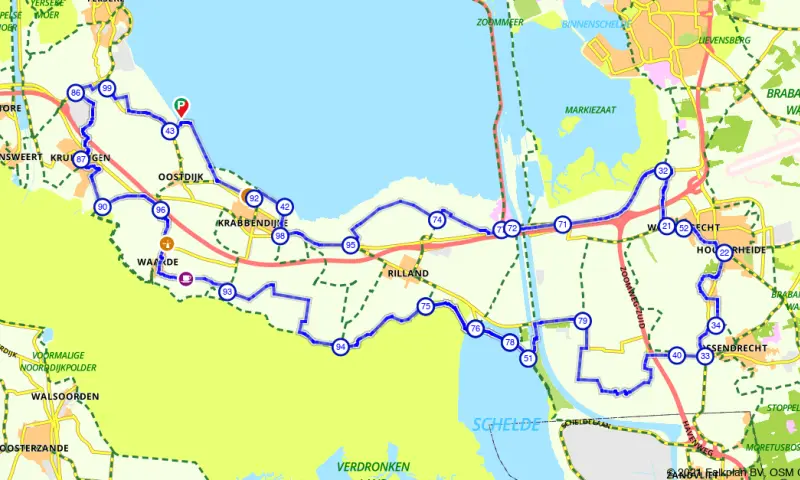 Route in Zeeland