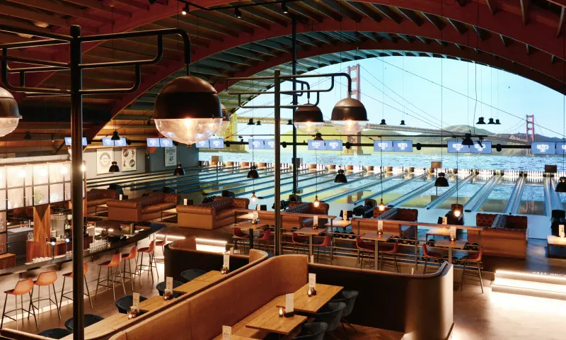 Dineren bij de bowlingbaan