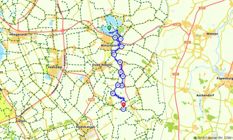 Route in Groningen