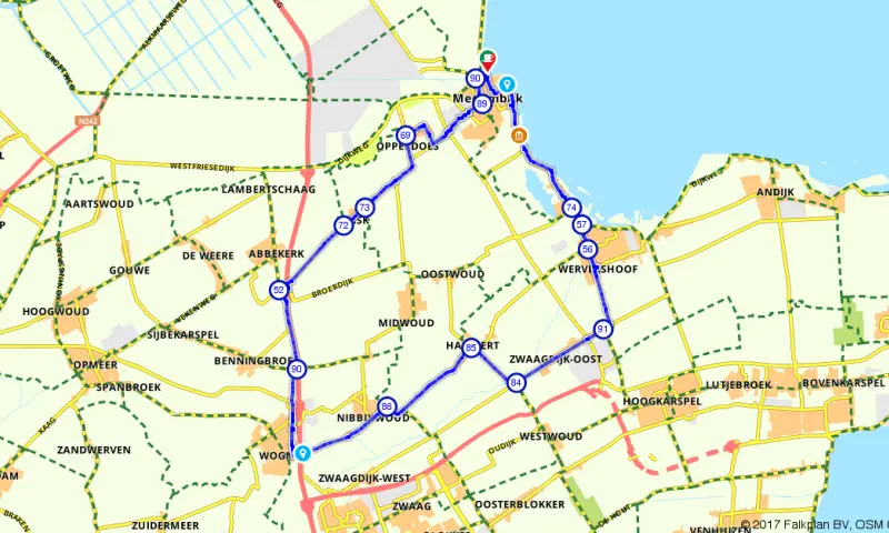 Route in Noord-Holland