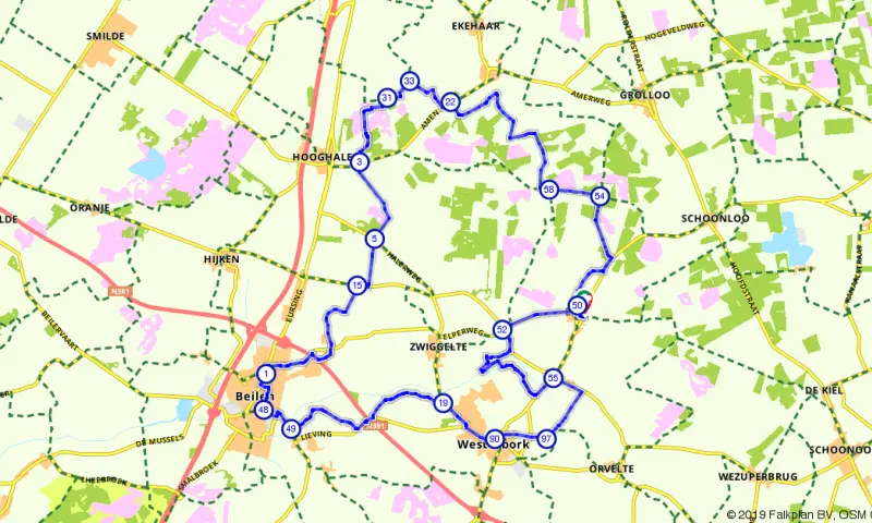 Route in Drenthe