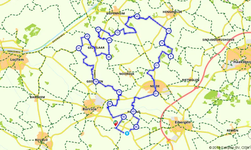 Route in Gelderland