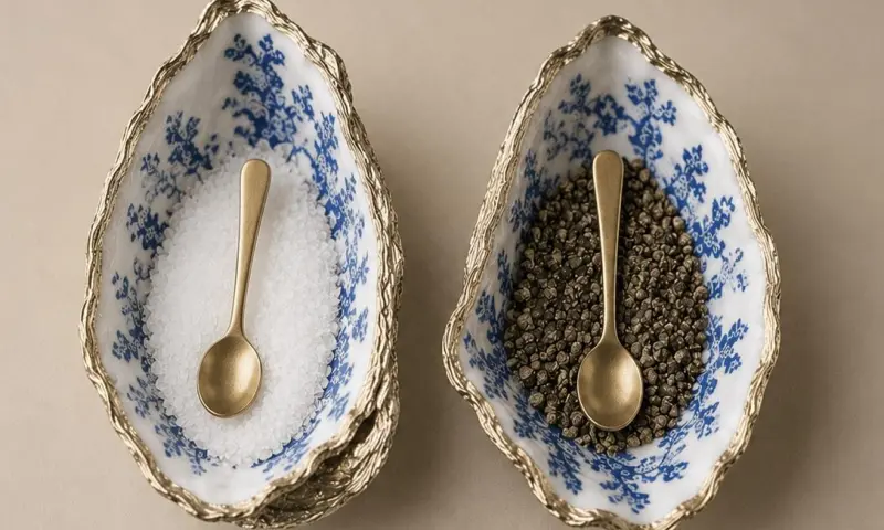 Paper- en zoutset van oesters gemaakt