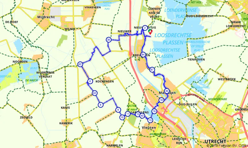 Route in Utrecht