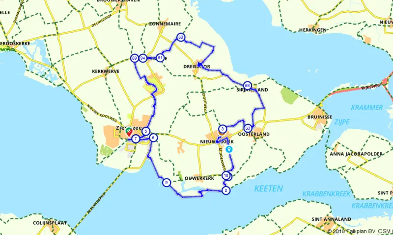 Route in Zeeland