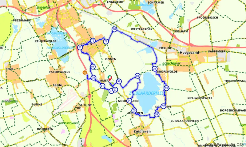 Route in Groningen