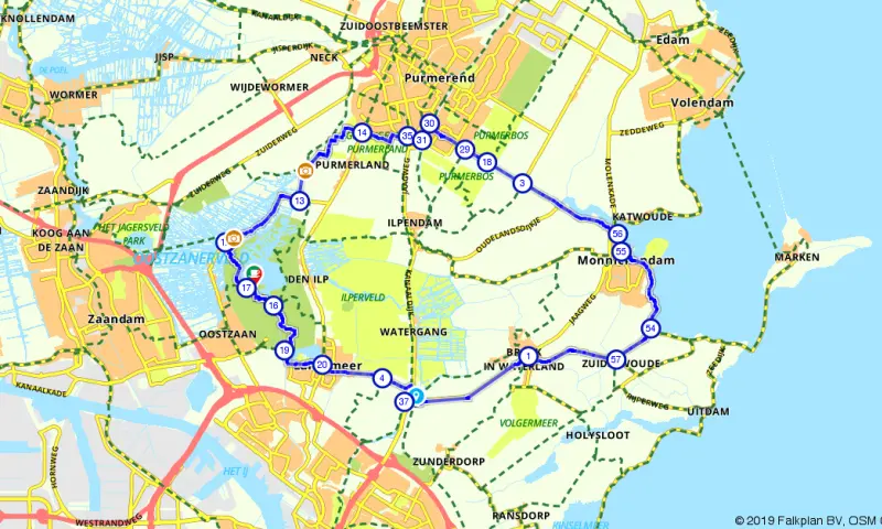 Route in Noord-Holland