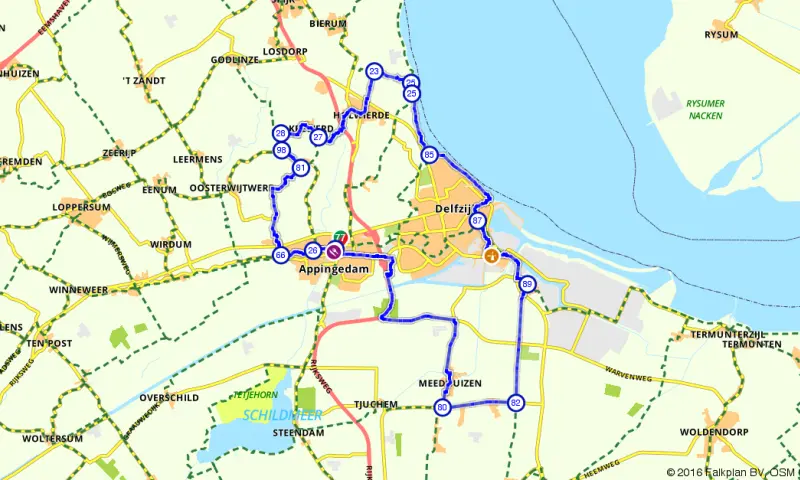 Route in Groningen