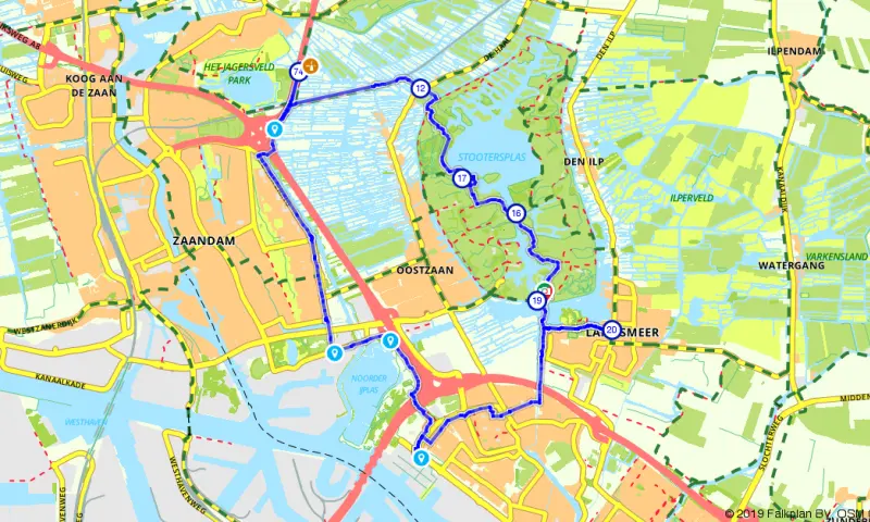 Route in Noord-Holland