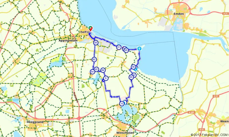 Route in Groningen