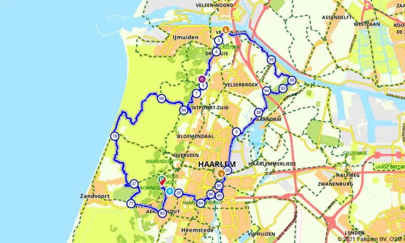 Route in Noord-Holland