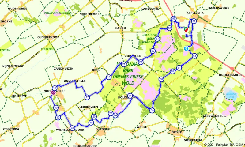 Route in Friesland