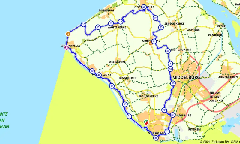 Route in Zeeland