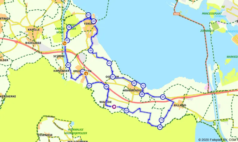 Route in Zeeland