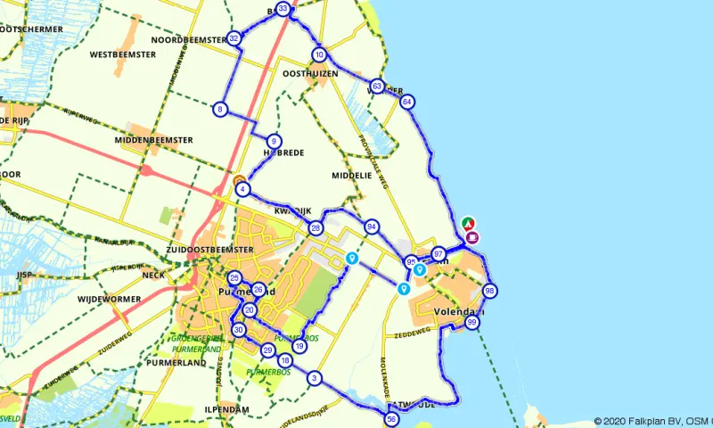 Route in Noord-Holland