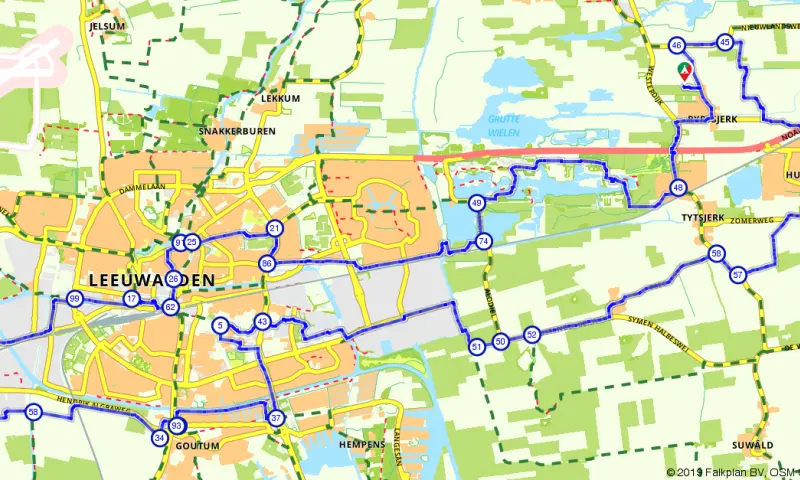 Fietsroute Leeuwarden