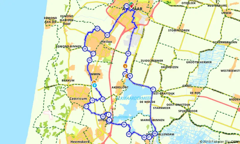 Route in Noord-Holland