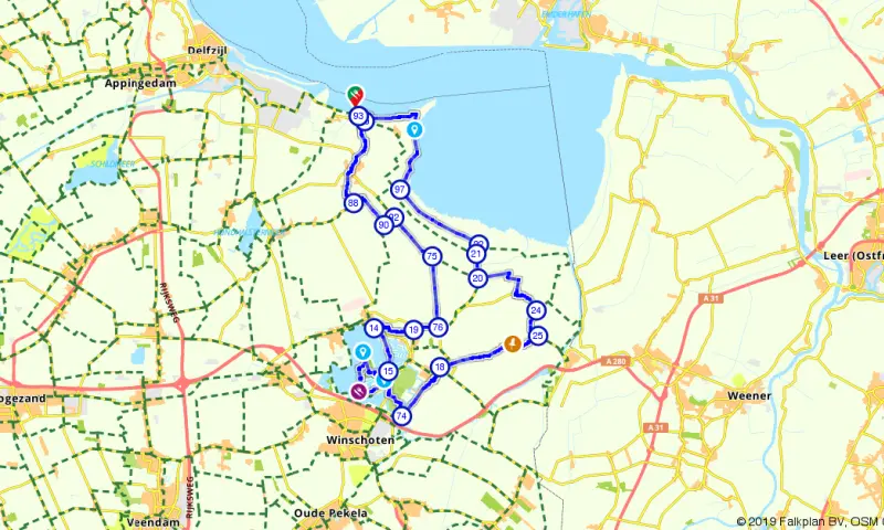 Route in Groningen