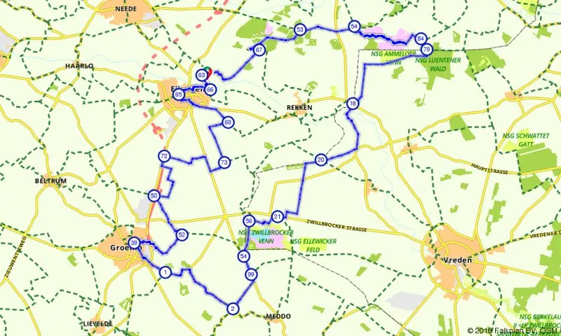 Route in Gelderland