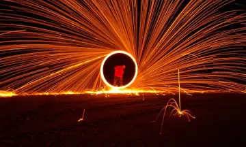 Huifkarrit met vuurshow