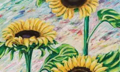 Zonnebloemen, olieverf schilderij