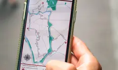 routekaart stadswandeling telefoon