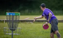 Frisbee in basket