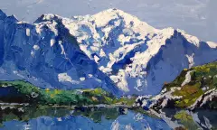 Idyllische Franse Alpen schilderen online