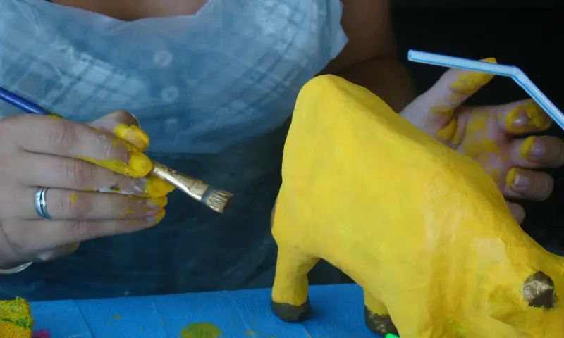 Bezoeker schildert koe