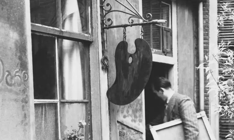 Meppeler schilders in atelier Oase, jaren 1950
